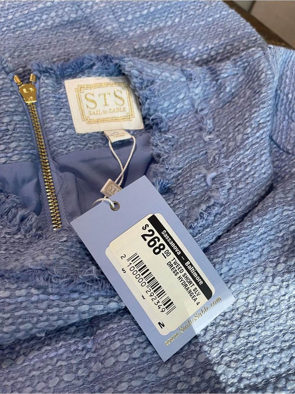 Able Short-Sleeve Shift Dress in Cornflower Blue